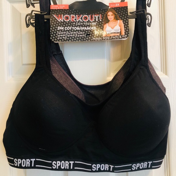 Lady Princess Other - 🌺WORKOUT! 2PK Wire Free Essential Sports Bra 2X